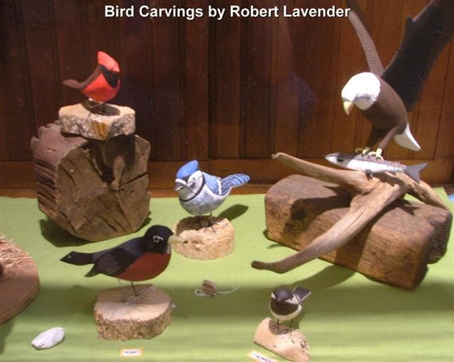Bird carvings folk art