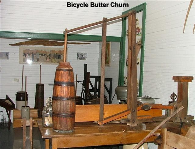 Bicycle-powered butter churn